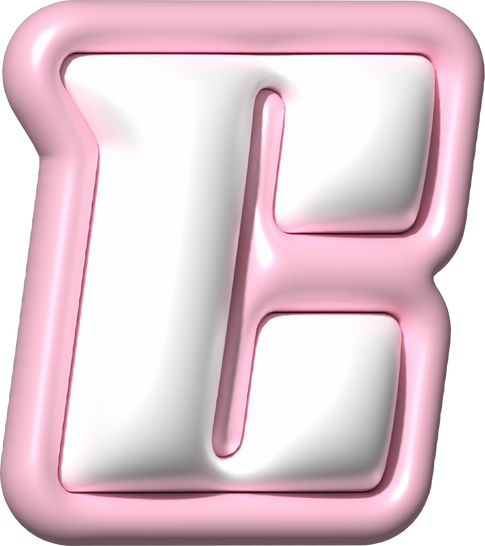 Y2K 3D Alphabet Pink Typeface C