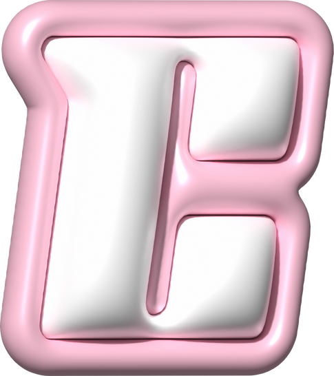 Y2K 3D Alphabet Pink Typeface C