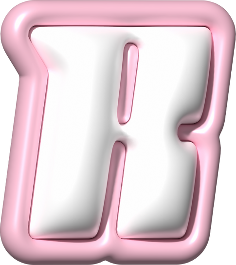 Y2K 3D Alphabet Pink Typeface R