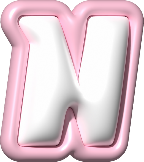 Y2K 3D Alphabet Pink Typeface N