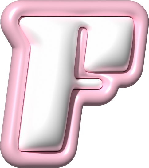 Y2K 3D Alphabet Pink Typeface F