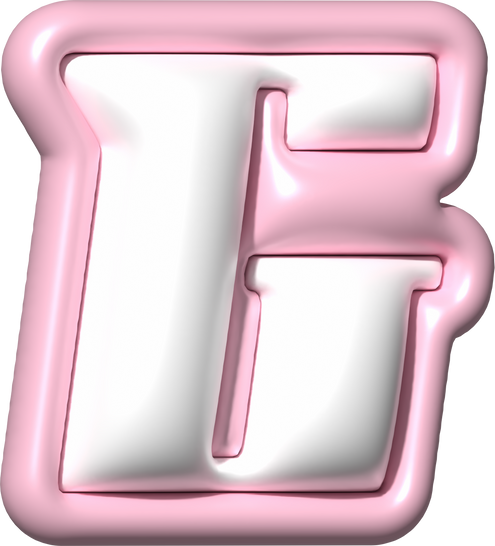 Y2K 3D Alphabet Pink Typeface G