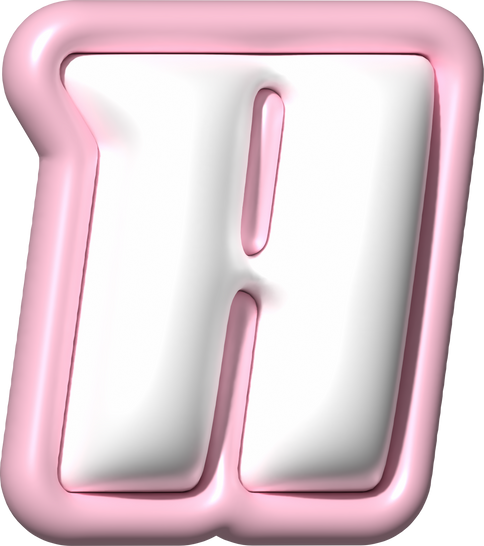 Y2K 3D Alphabet Pink Typeface A