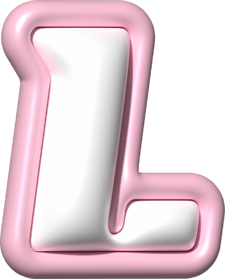 Y2K 3D Alphabet Pink Typeface L