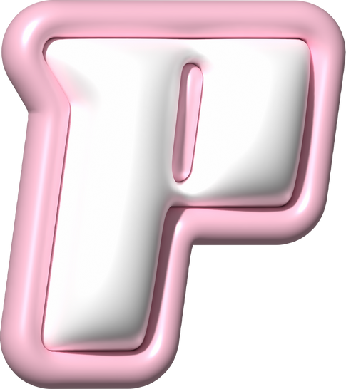 Y2K 3D Alphabet Pink Typeface P