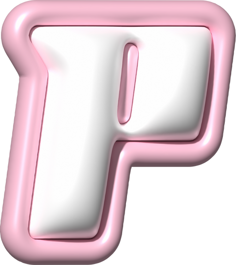 Y2K 3D Alphabet Pink Typeface P